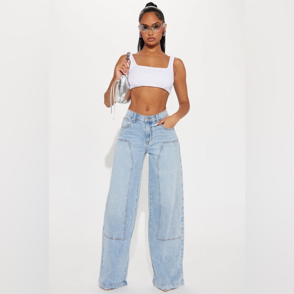Like Magic stretch Embellished Carpenter Jeans - Light wash